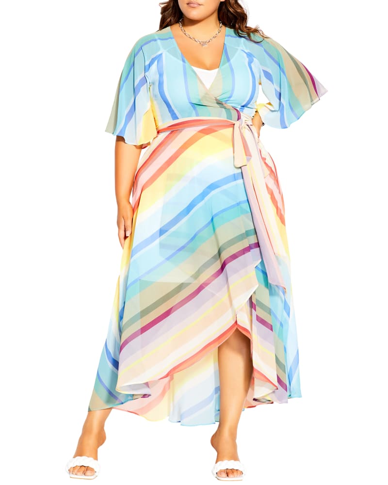 Plus size model wearing Avril Striped Maxi Dress by City Chic | Dia&Co | dia_product_style_image_id:191239